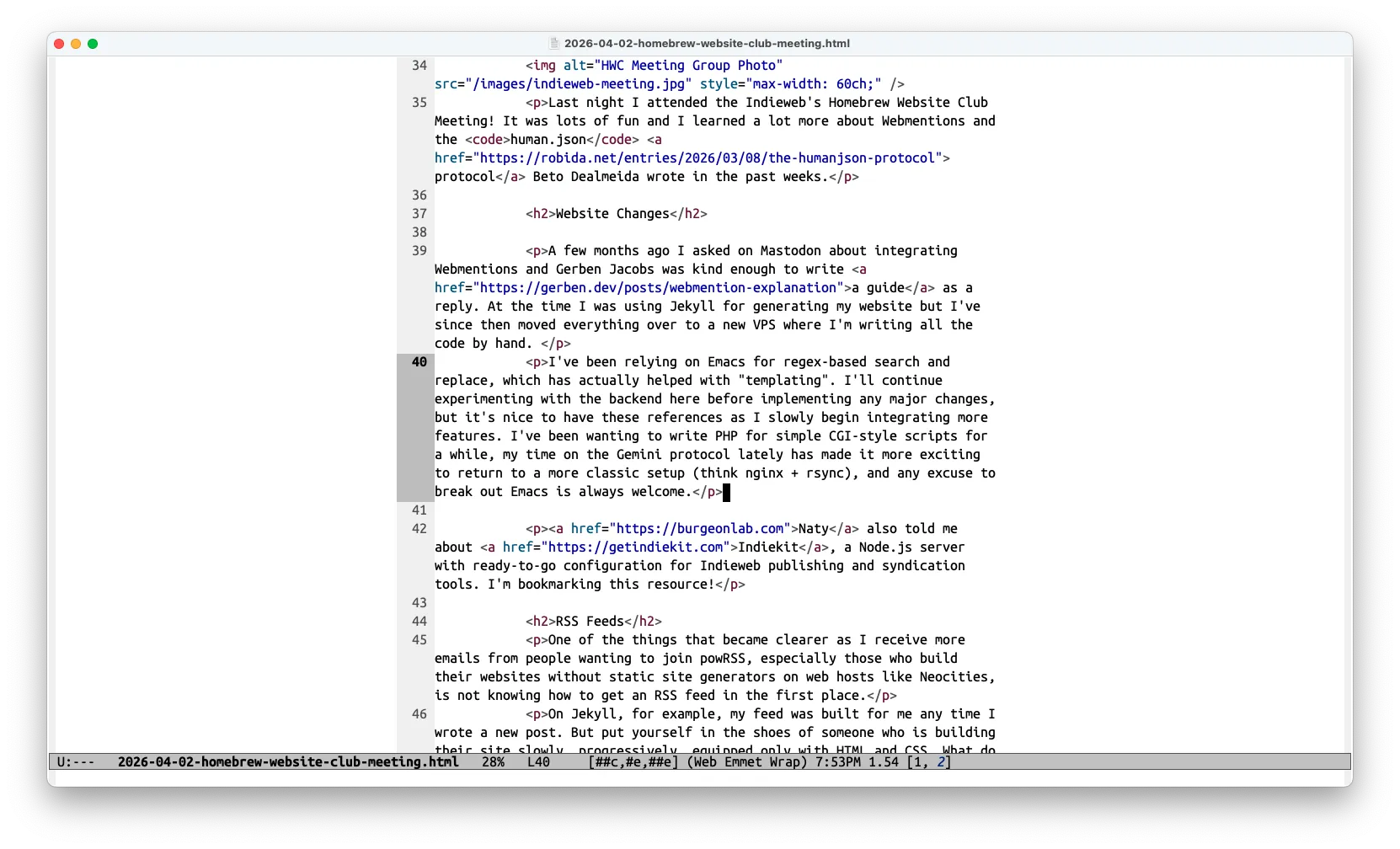 Emacs Blog Post