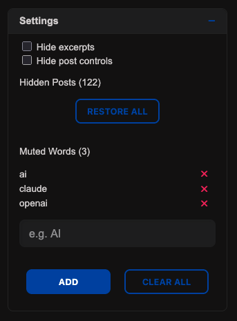 Mute Words on powRSS Screenshot