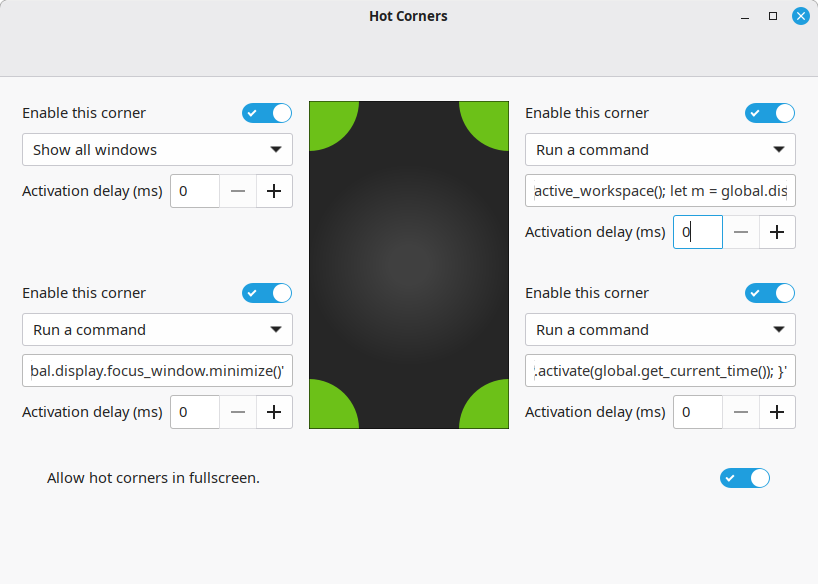 Screenshot Hot Corners