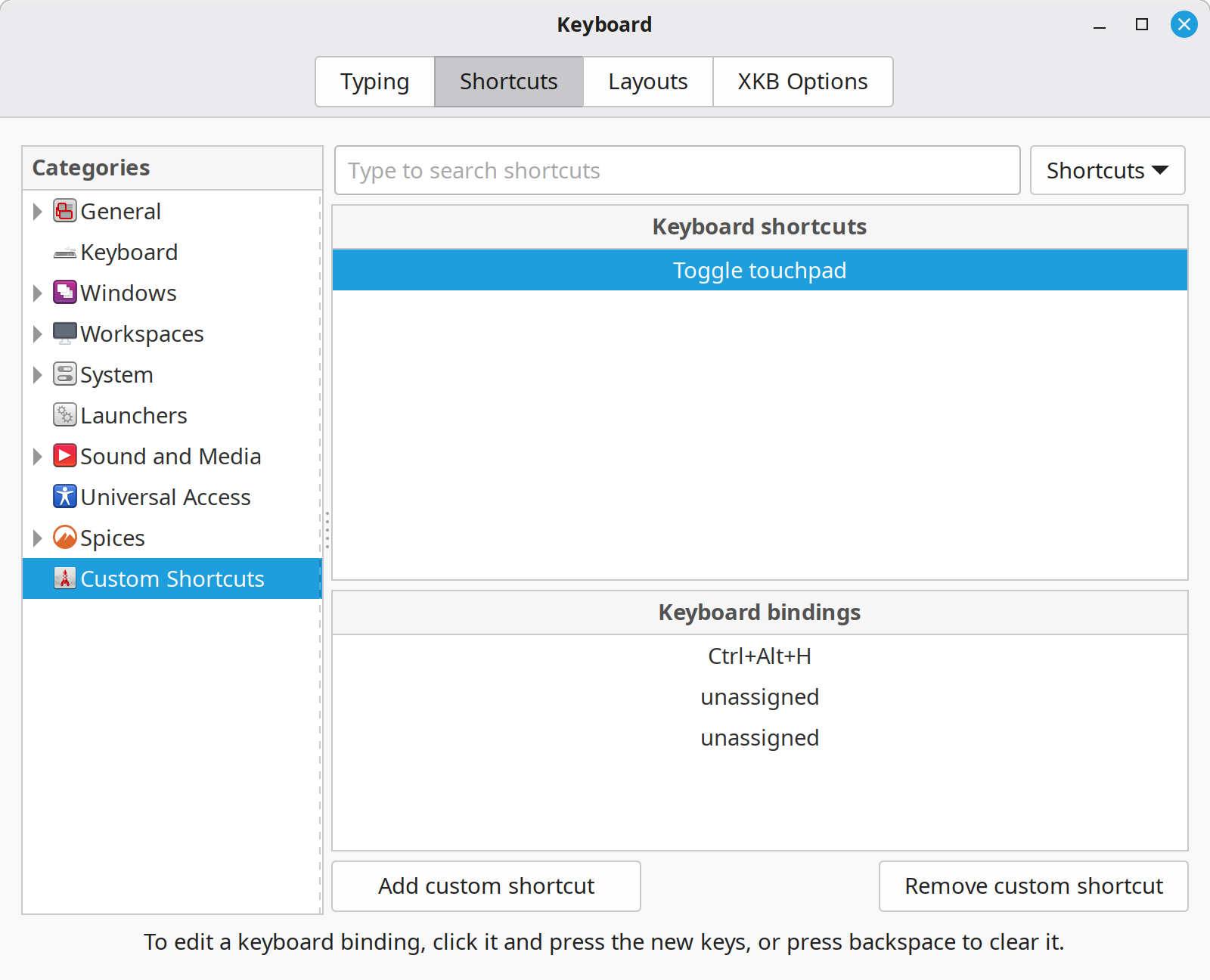 Toggle Touchpad Settings