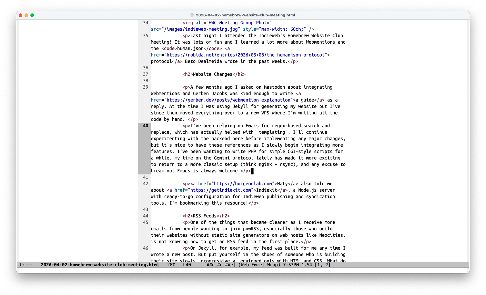 Blogging in Emacs