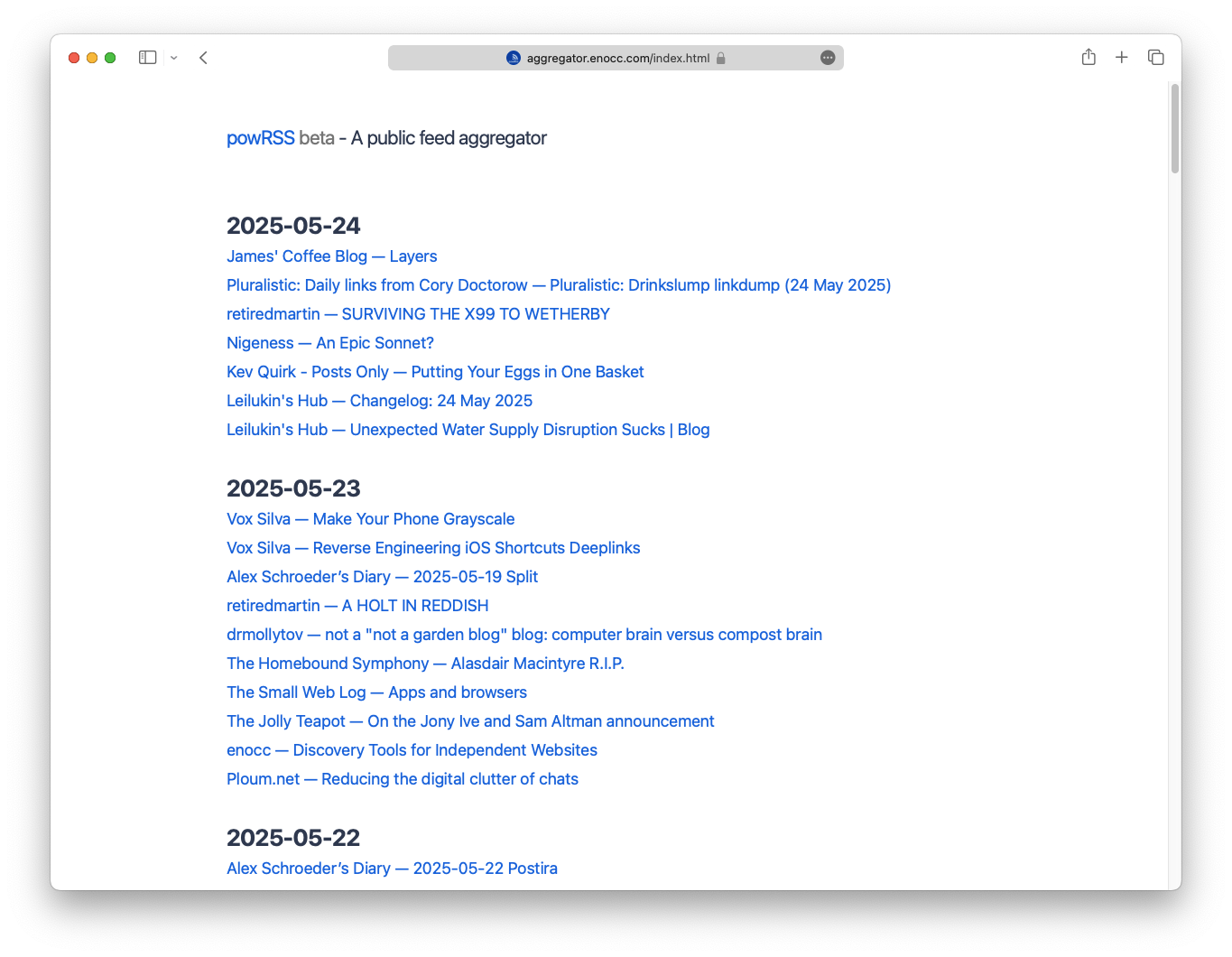 early powRSS concept